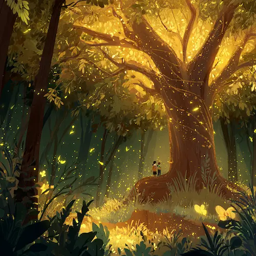 Enchanted forest story illustration